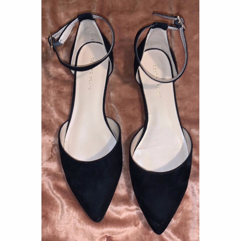 Centro Point Black Suede Pointed Flats !